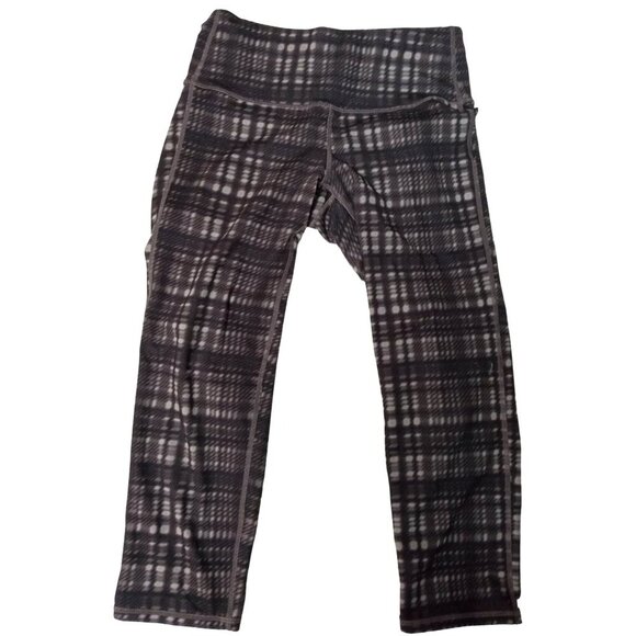 Athleta Womens Gray/Black Plaid Legging Athletic Capris Size Small - Picture 1 of 6